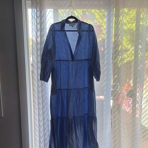 Pomander Place Blue Tiered Ruffled Sundress